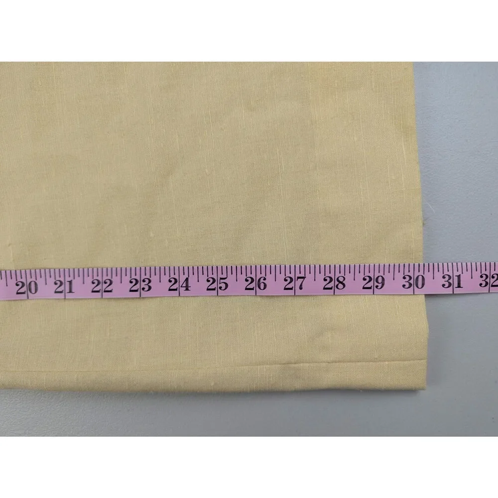 Vtg Linen Butter Yellow Midi Skirt The Villager Classic Office Preppy Slit XS